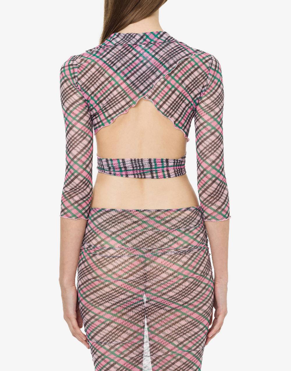 Philosophy Di Lorenzo Serafini Crop top beachwear in tulle Check Nuova