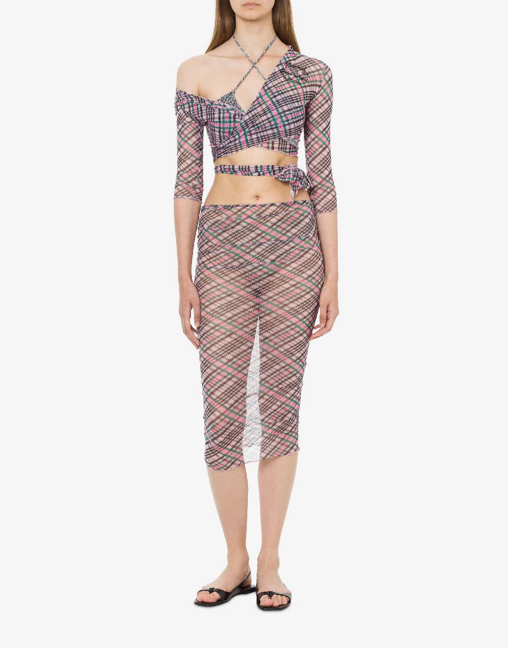 Philosophy Di Lorenzo Serafini Crop top beachwear in tulle Check Nuova