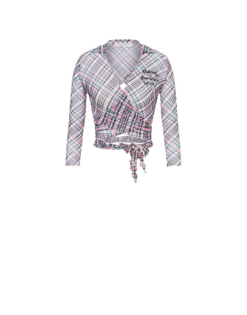 Philosophy Di Lorenzo Serafini Crop top beachwear in tulle Check Nuova