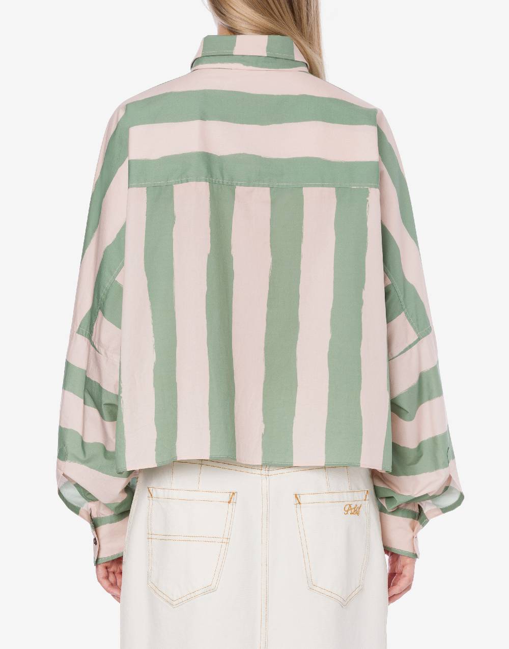 Philosophy Di Lorenzo Serafini Camicia crop a righe in cotone stretch Shopping Online