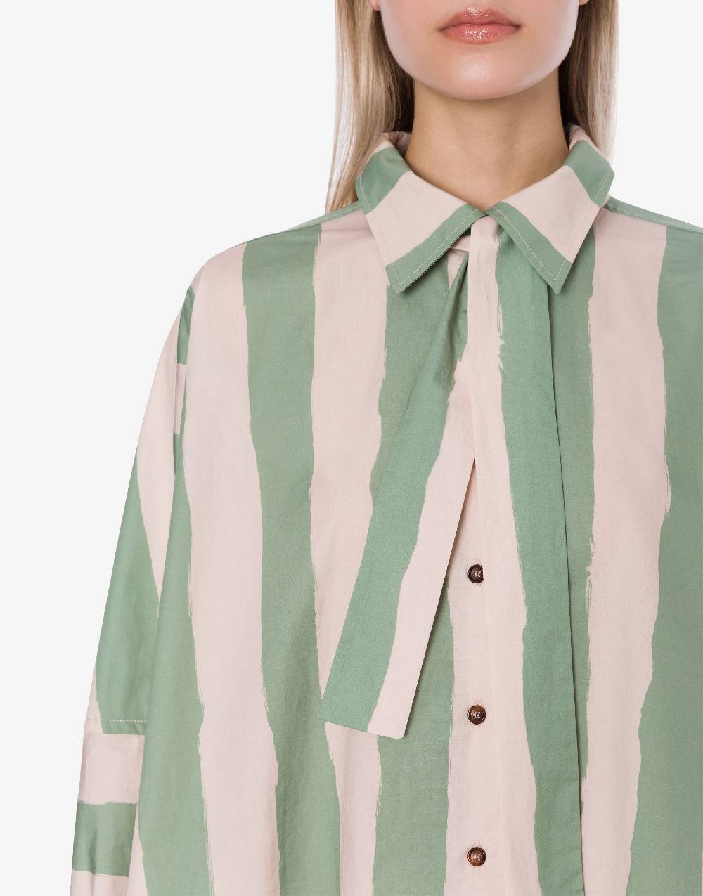 Philosophy Di Lorenzo Serafini Camicia crop a righe in cotone stretch Shopping Online