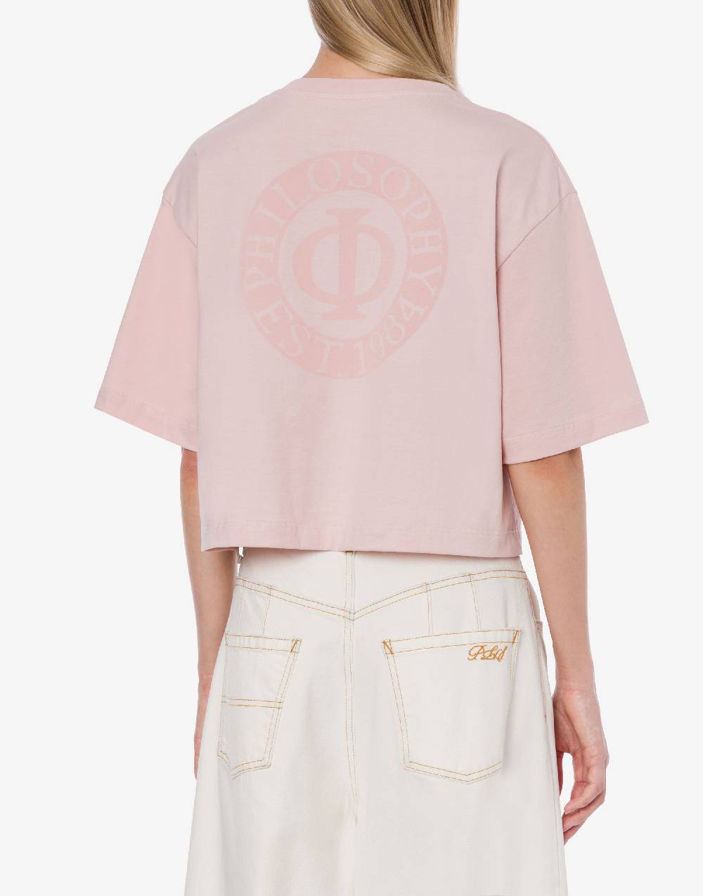 Philosophy Di Lorenzo Serafini T-shirt crop in jersey con logo Economico