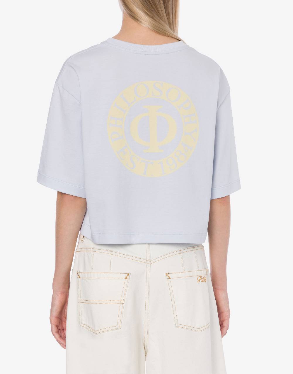 Philosophy Di Lorenzo Serafini T-shirt crop in jersey con logo Online