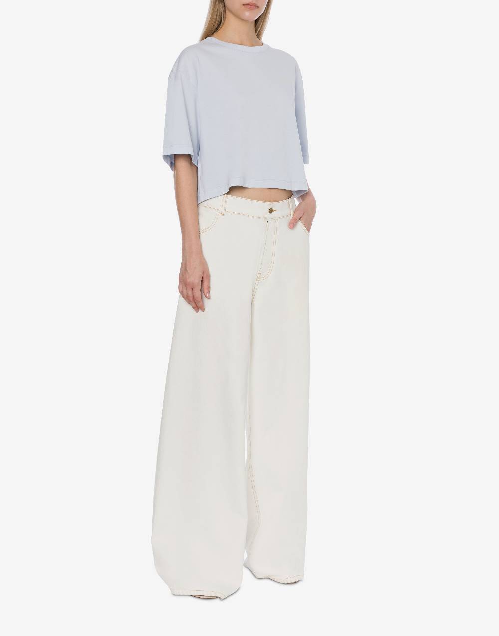 Philosophy Di Lorenzo Serafini T-shirt crop in jersey con logo Online