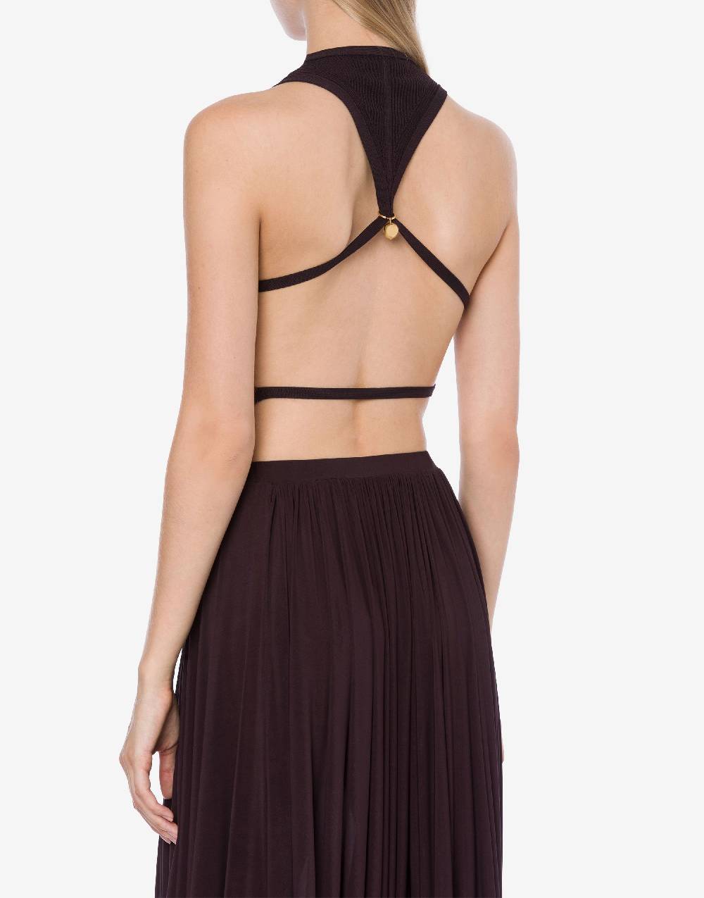 Philosophy Di Lorenzo Serafini Top crop a costine stretch con piercing Nuovo