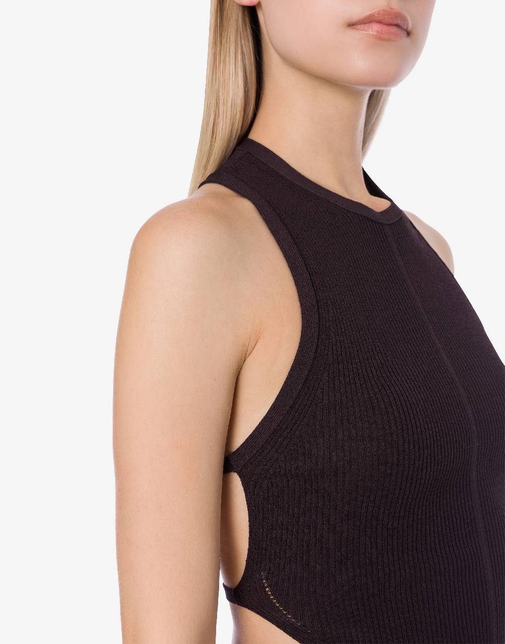 Philosophy Di Lorenzo Serafini Top crop a costine stretch con piercing Nuovo