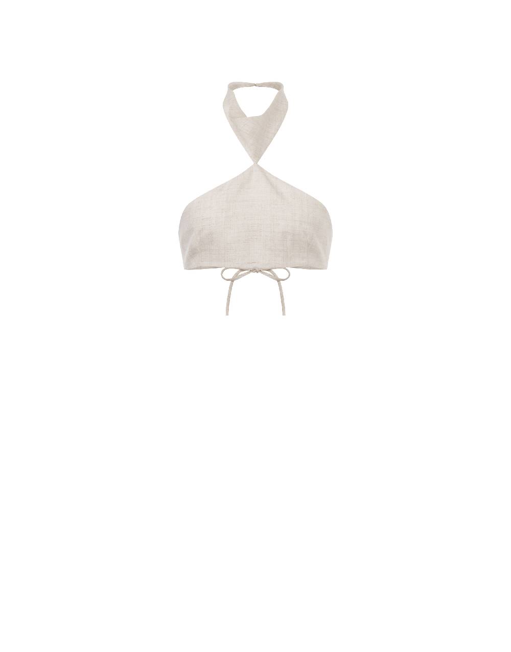 Philosophy Di Lorenzo Serafini Crop top in tela di misto lino Promozione