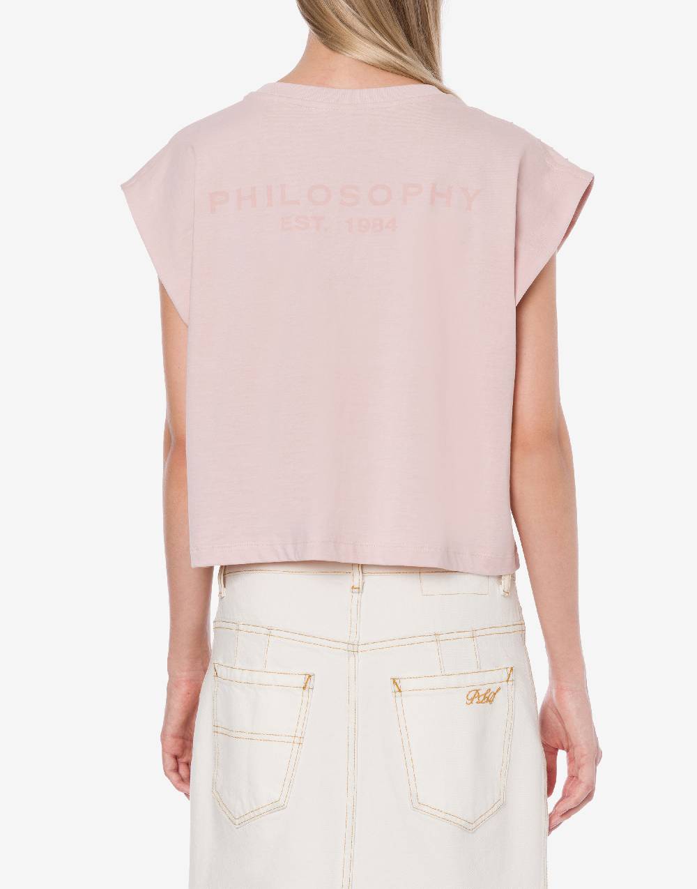 Philosophy Di Lorenzo Serafini T-shirt in jersey con strass Soddisfazione Garantita