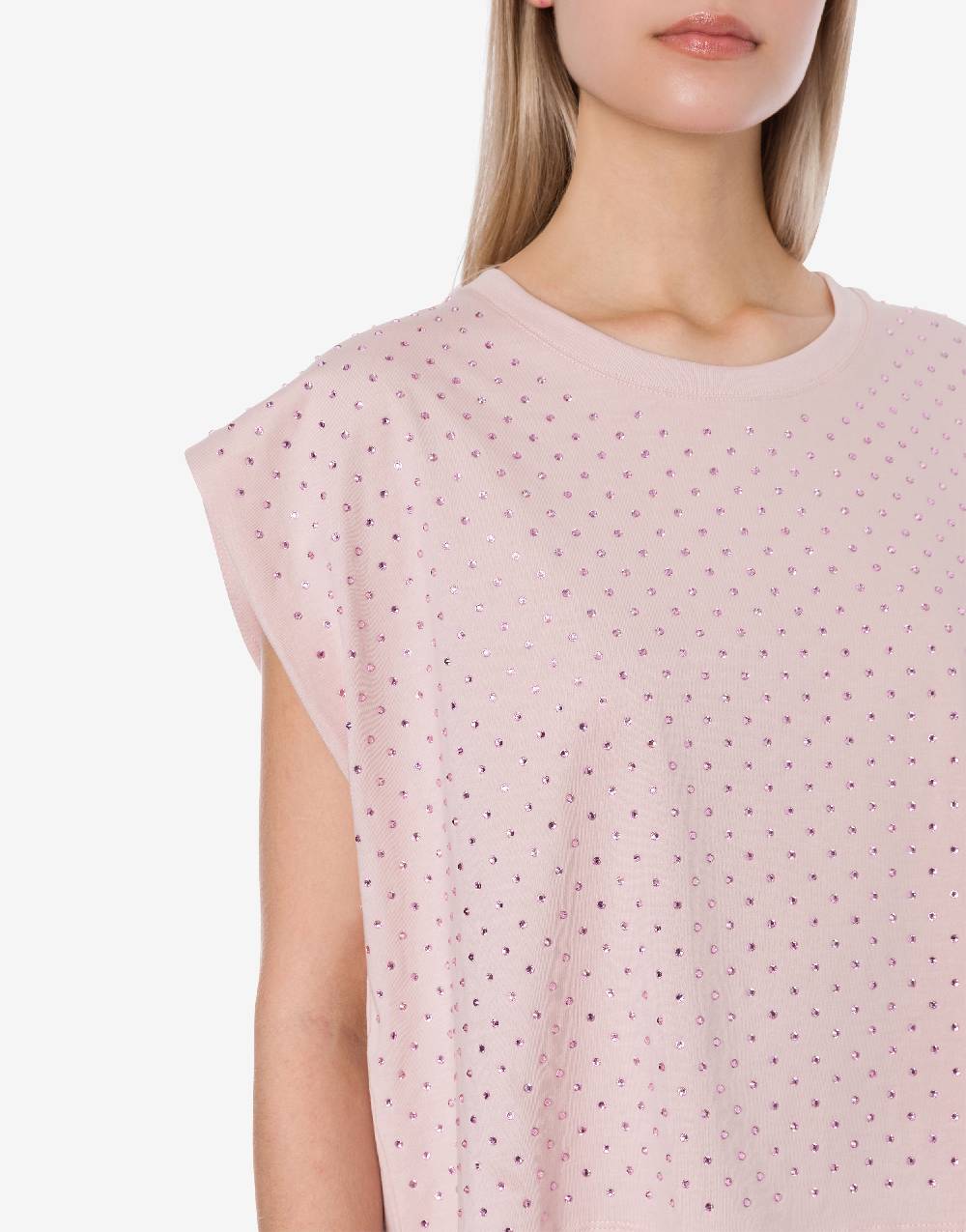Philosophy Di Lorenzo Serafini T-shirt in jersey con strass Soddisfazione Garantita