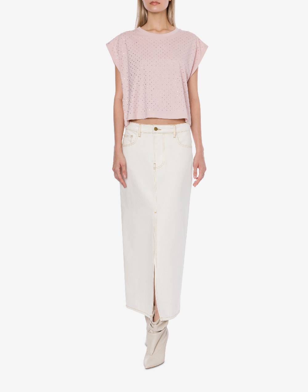 Philosophy Di Lorenzo Serafini T-shirt in jersey con strass Soddisfazione Garantita