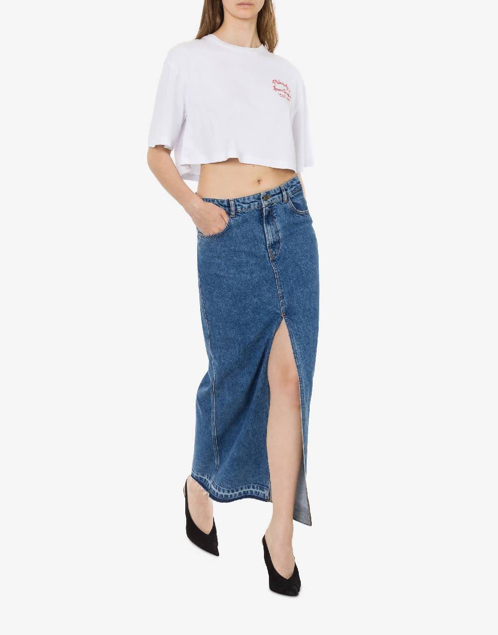 Philosophy Di Lorenzo Serafini T-shirt cropped con stampa logo Sconto