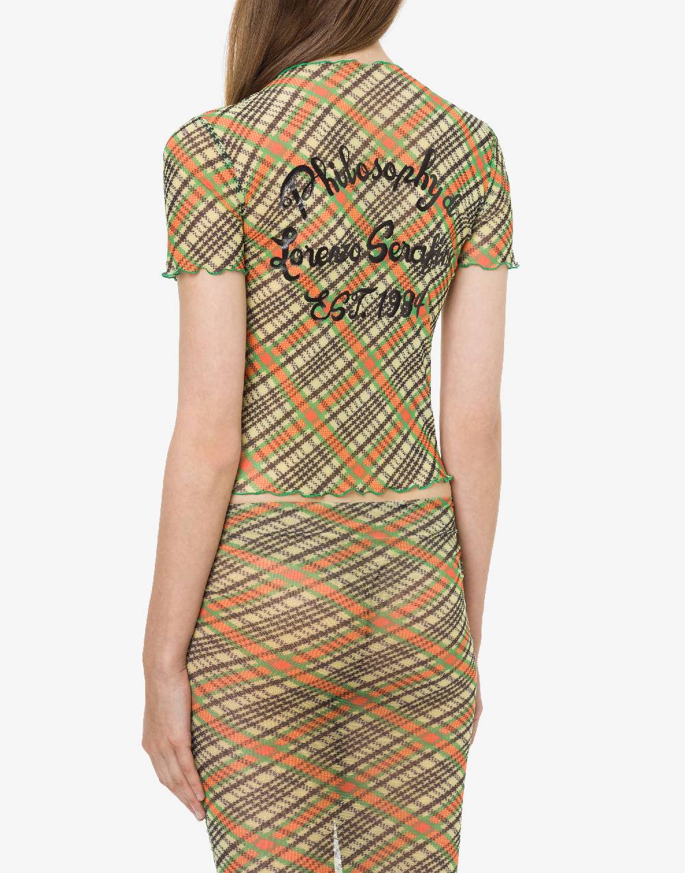 Philosophy Di Lorenzo Serafini T-shirt beachwear in tulle Check Offerta