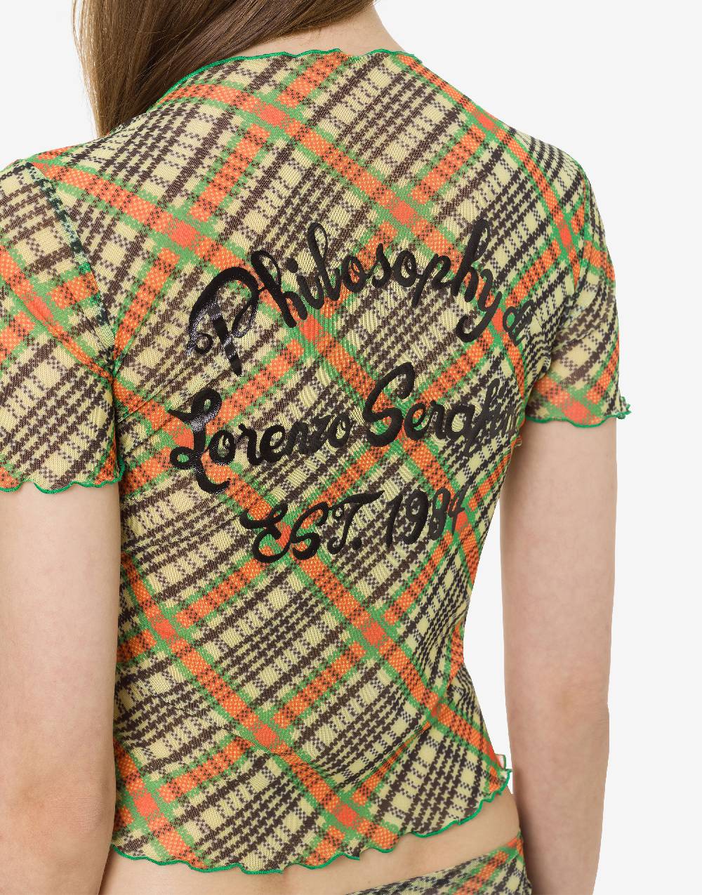 Philosophy Di Lorenzo Serafini T-shirt beachwear in tulle Check Offerta