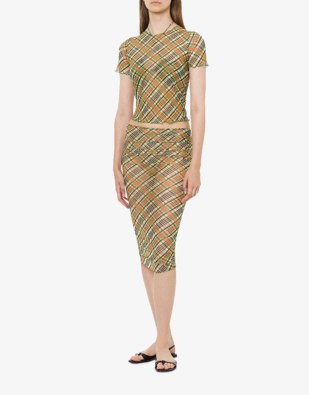 Philosophy Di Lorenzo Serafini T-shirt beachwear in tulle Check Offerta