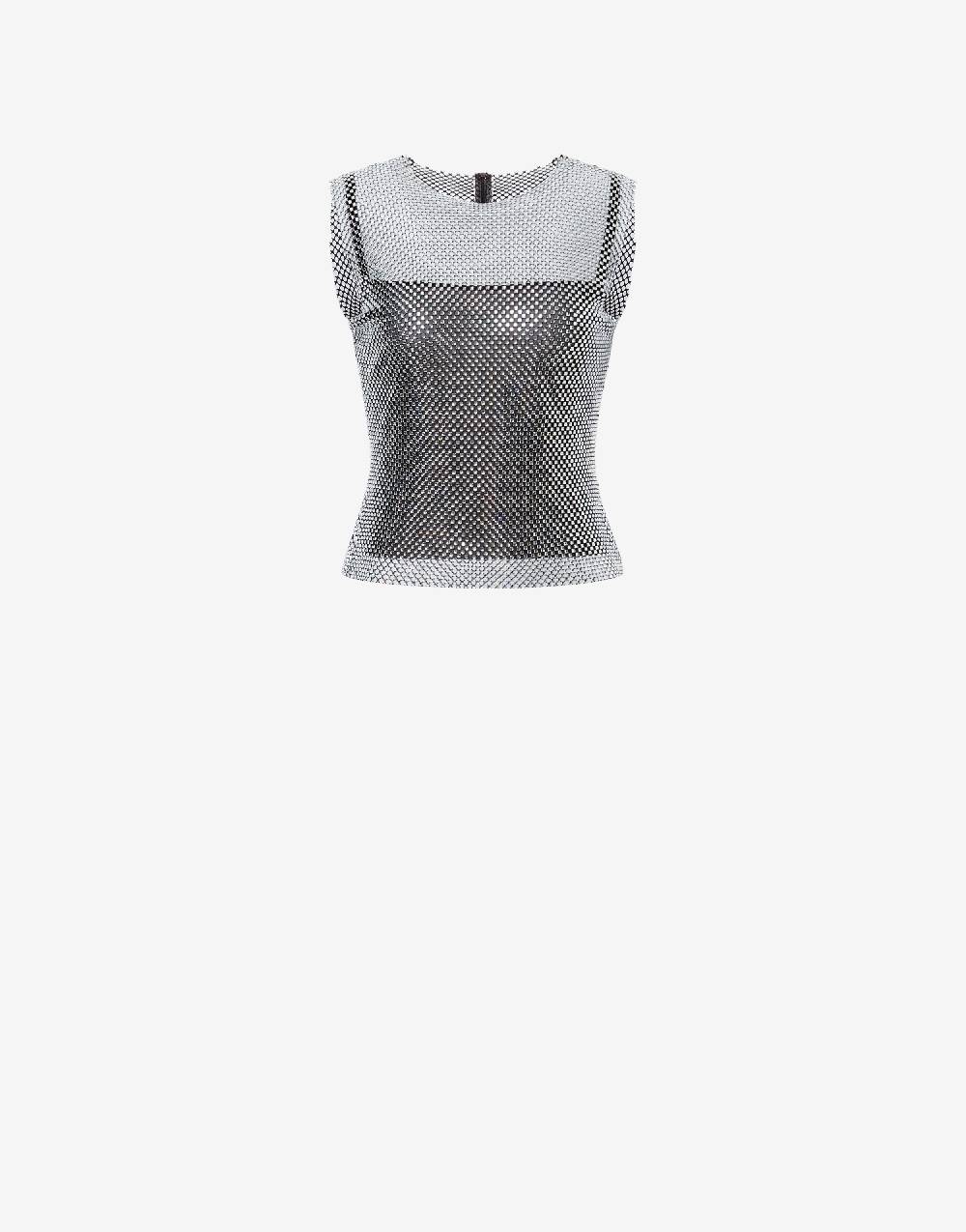 Philosophy Di Lorenzo Serafini Crop top in rete con strass In Vendita