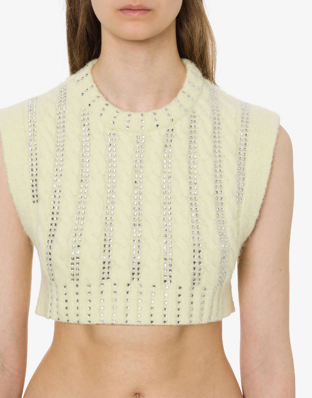 Philosophy Di Lorenzo Serafini Crop top in baby alpaca e lana con strass Hotsell