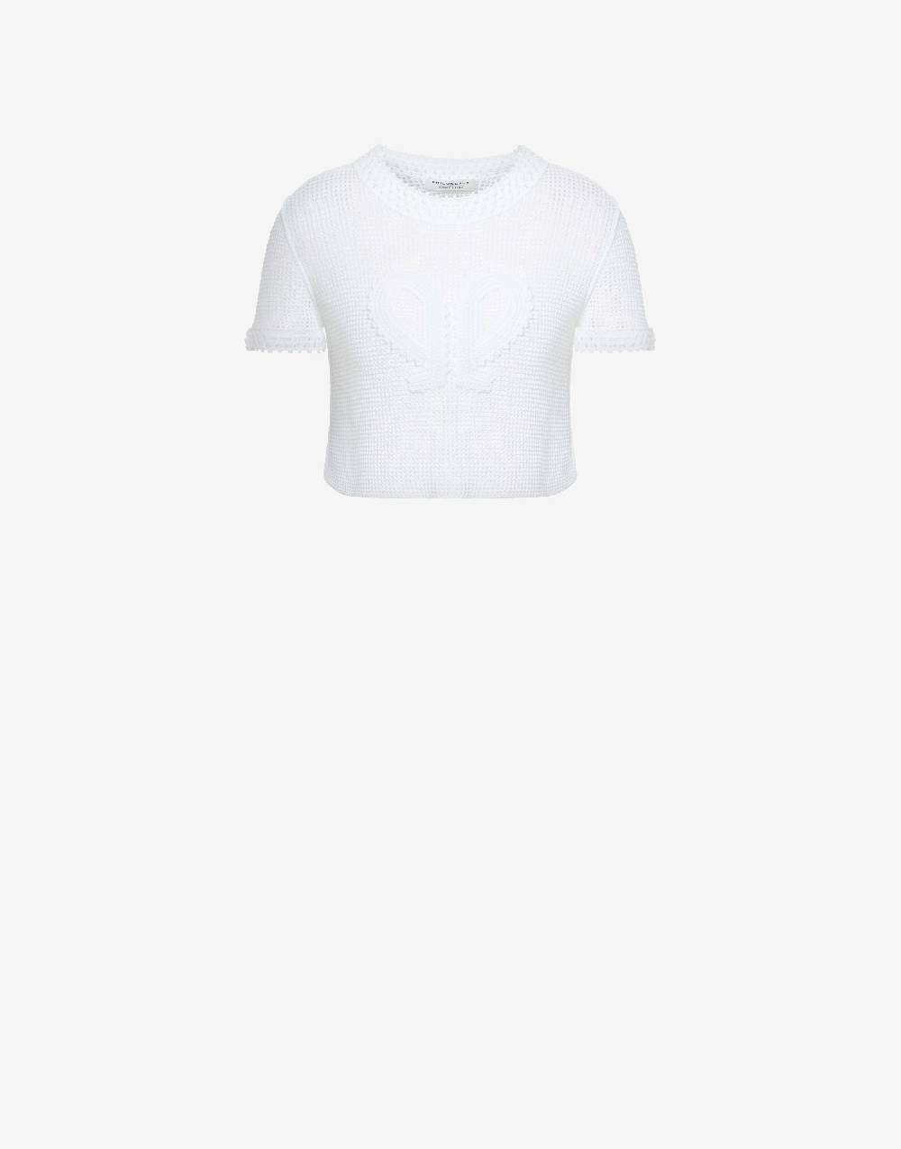 Philosophy Di Lorenzo Serafini Maglia crop in rete stretch Doppia P Vendita Calda
