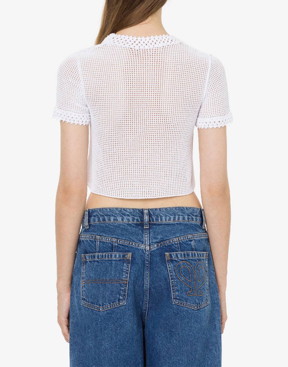 Philosophy Di Lorenzo Serafini Maglia crop in rete stretch Doppia P Vendita Calda
