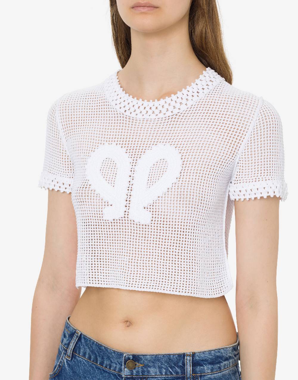 Philosophy Di Lorenzo Serafini Maglia crop in rete stretch Doppia P Vendita Calda