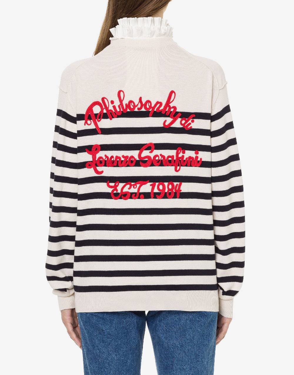 Philosophy Di Lorenzo Serafini Cardigan a righe in lana e cotone Vendita Economica