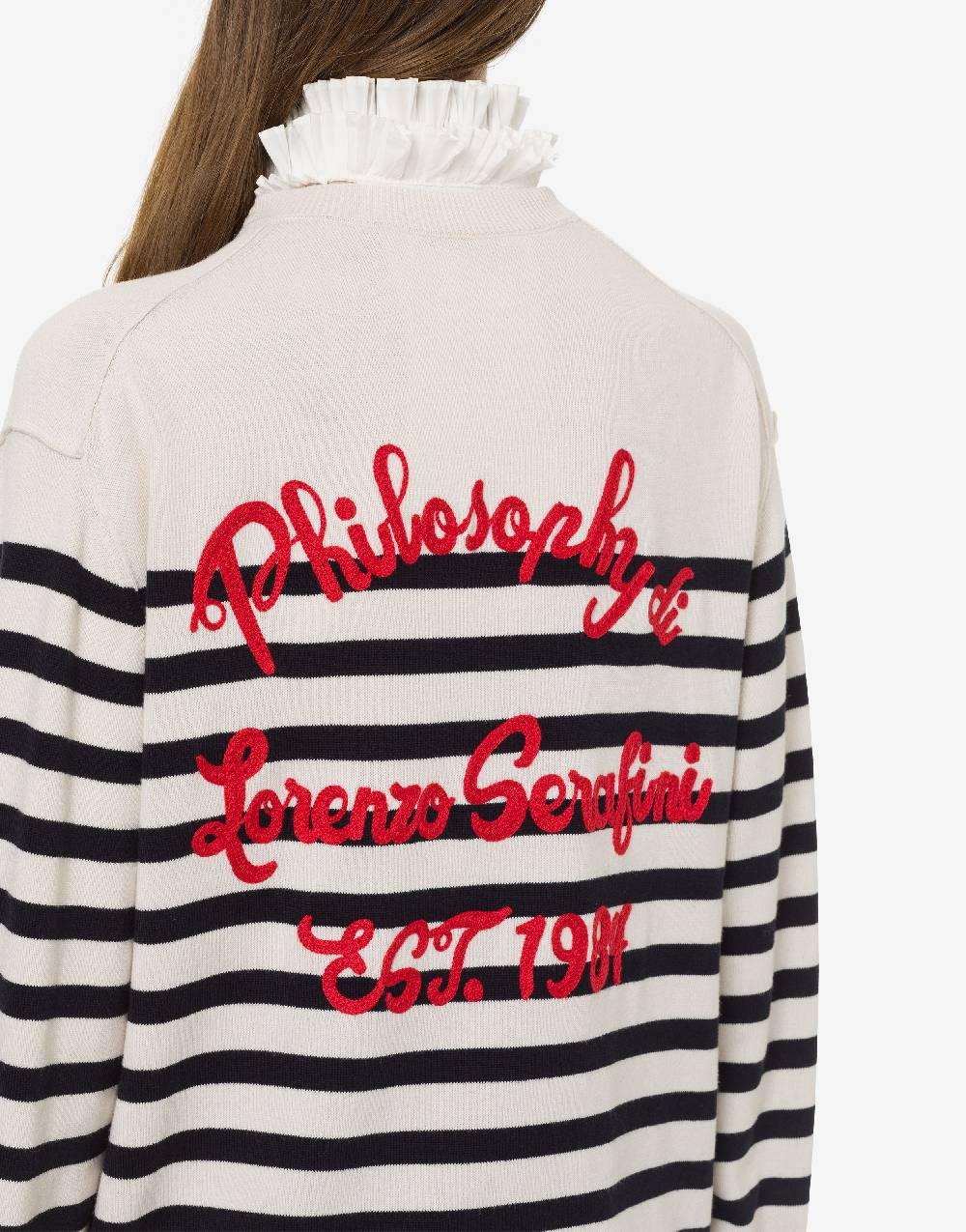 Philosophy Di Lorenzo Serafini Cardigan a righe in lana e cotone Vendita Economica