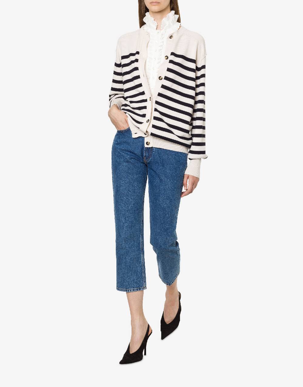 Philosophy Di Lorenzo Serafini Cardigan a righe in lana e cotone Vendita Economica