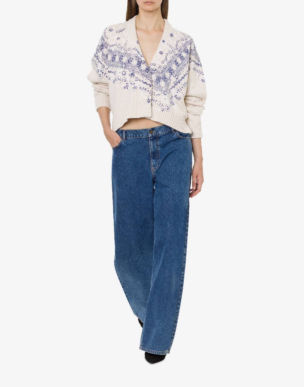 Philosophy Di Lorenzo Serafini Cardigan in cotone e lana con stampa I Più Venduti