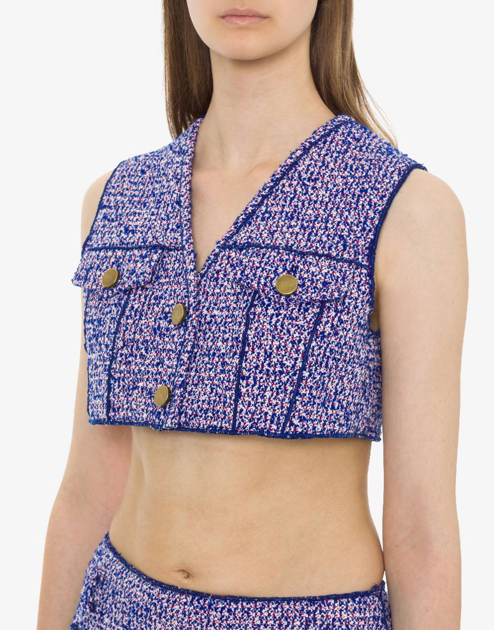 Philosophy Di Lorenzo Serafini Gilet crop in stuoia bouclé Vendite Flash