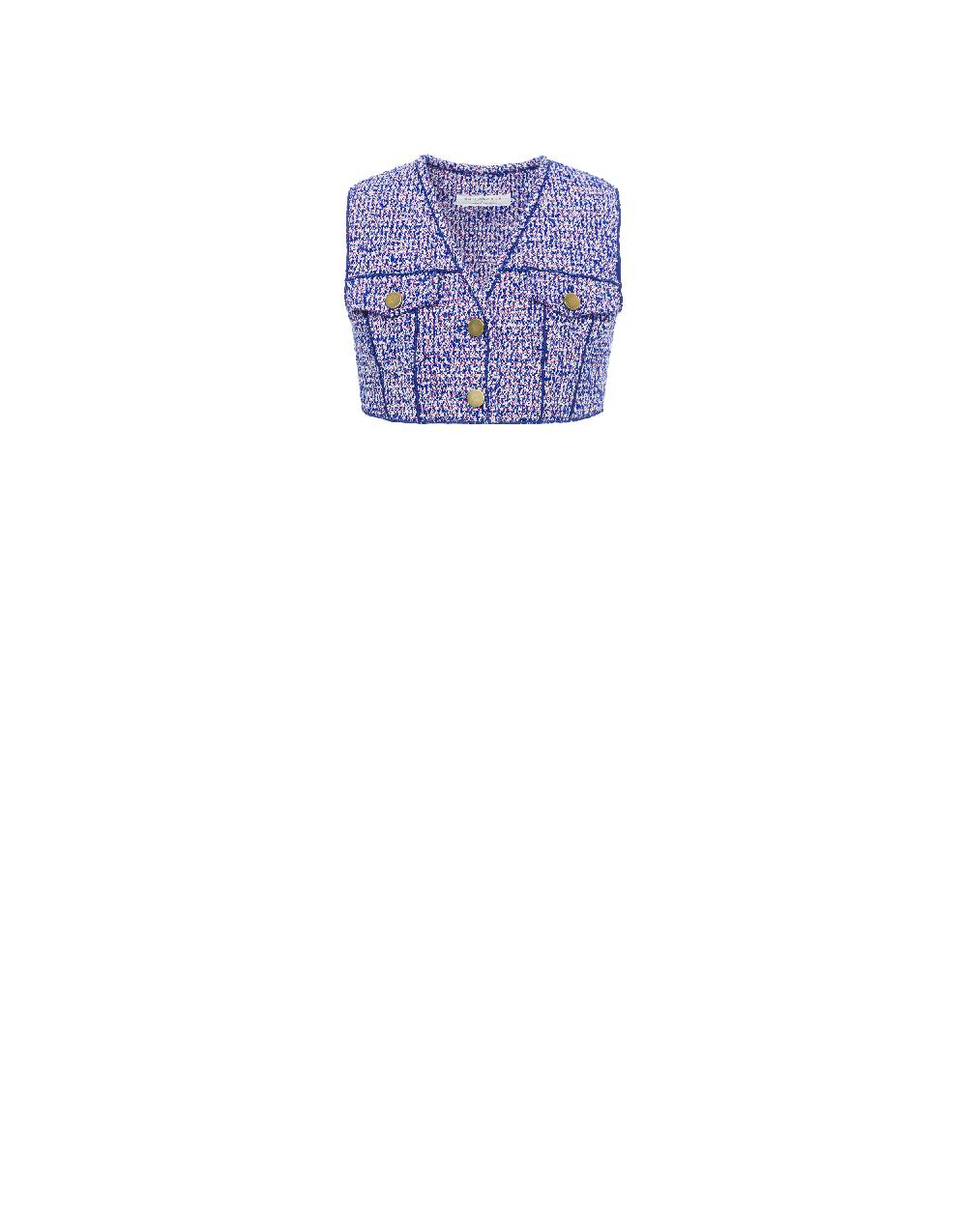 Philosophy Di Lorenzo Serafini Gilet crop in stuoia bouclé Vendite Flash