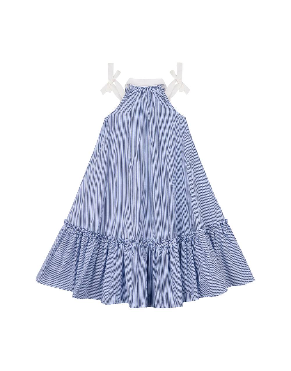 Philosophy Di Lorenzo Serafini Kids abito in popeline rigato con fiocchi Fino Al -60%