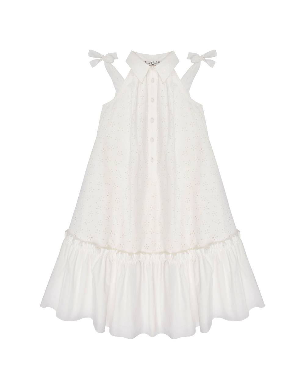 Philosophy Di Lorenzo Serafini Kids abito ad A in cotone con motivo floreale Affare Del Giorno