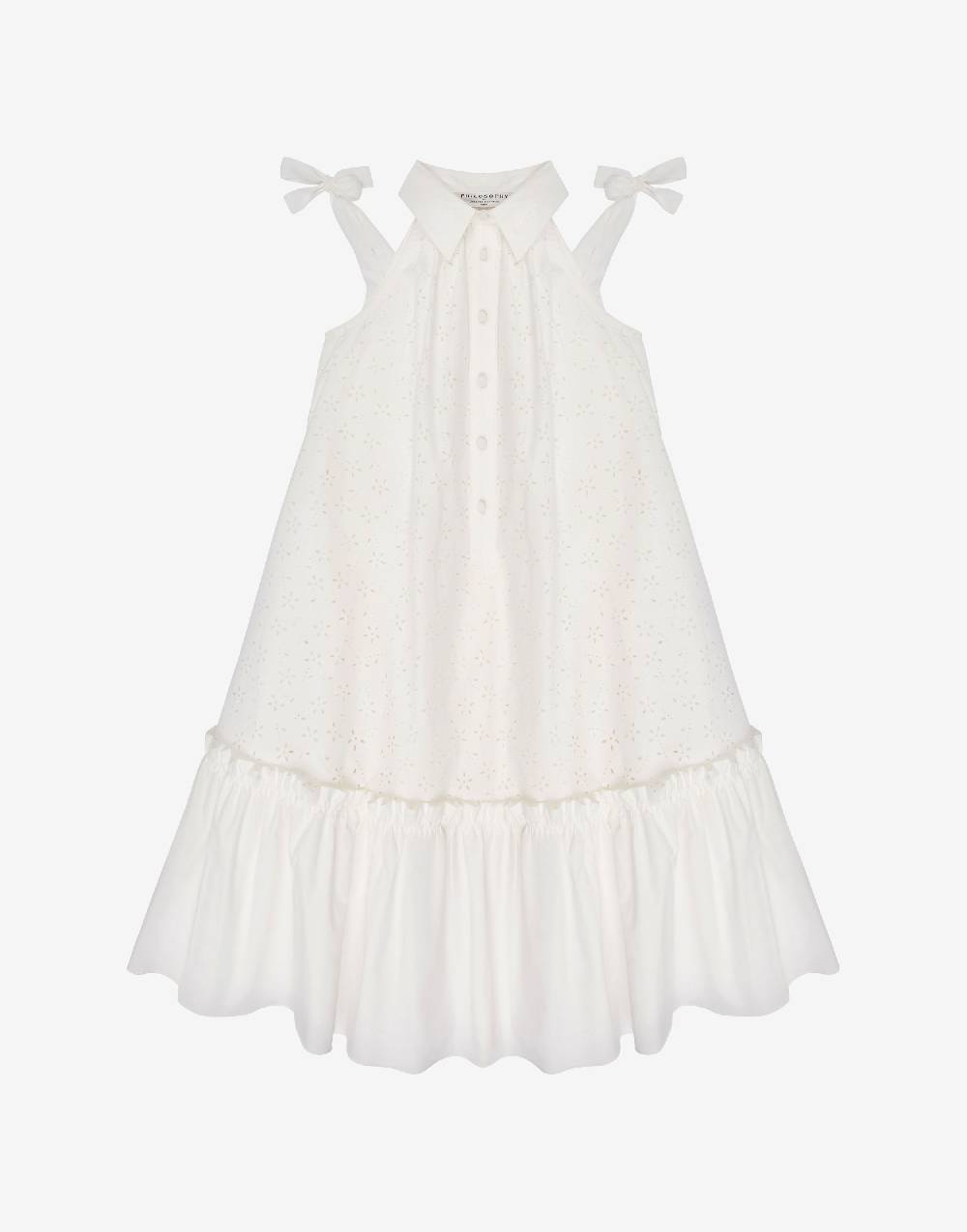 Philosophy Di Lorenzo Serafini Kids abito ad A in cotone con motivo floreale Affare Del Giorno