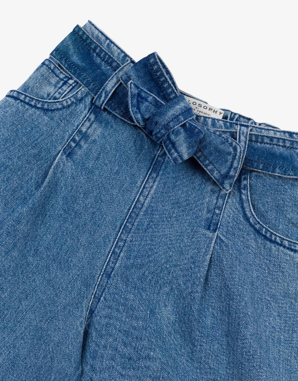 Philosophy Di Lorenzo Serafini Kids short in denim con patch 'doppia P' Presa