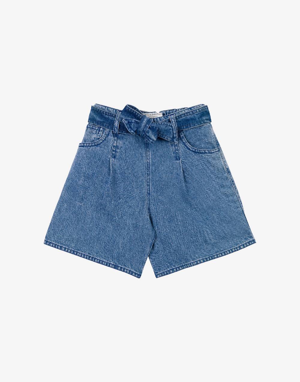Philosophy Di Lorenzo Serafini Kids short in denim con patch 'doppia P' Presa
