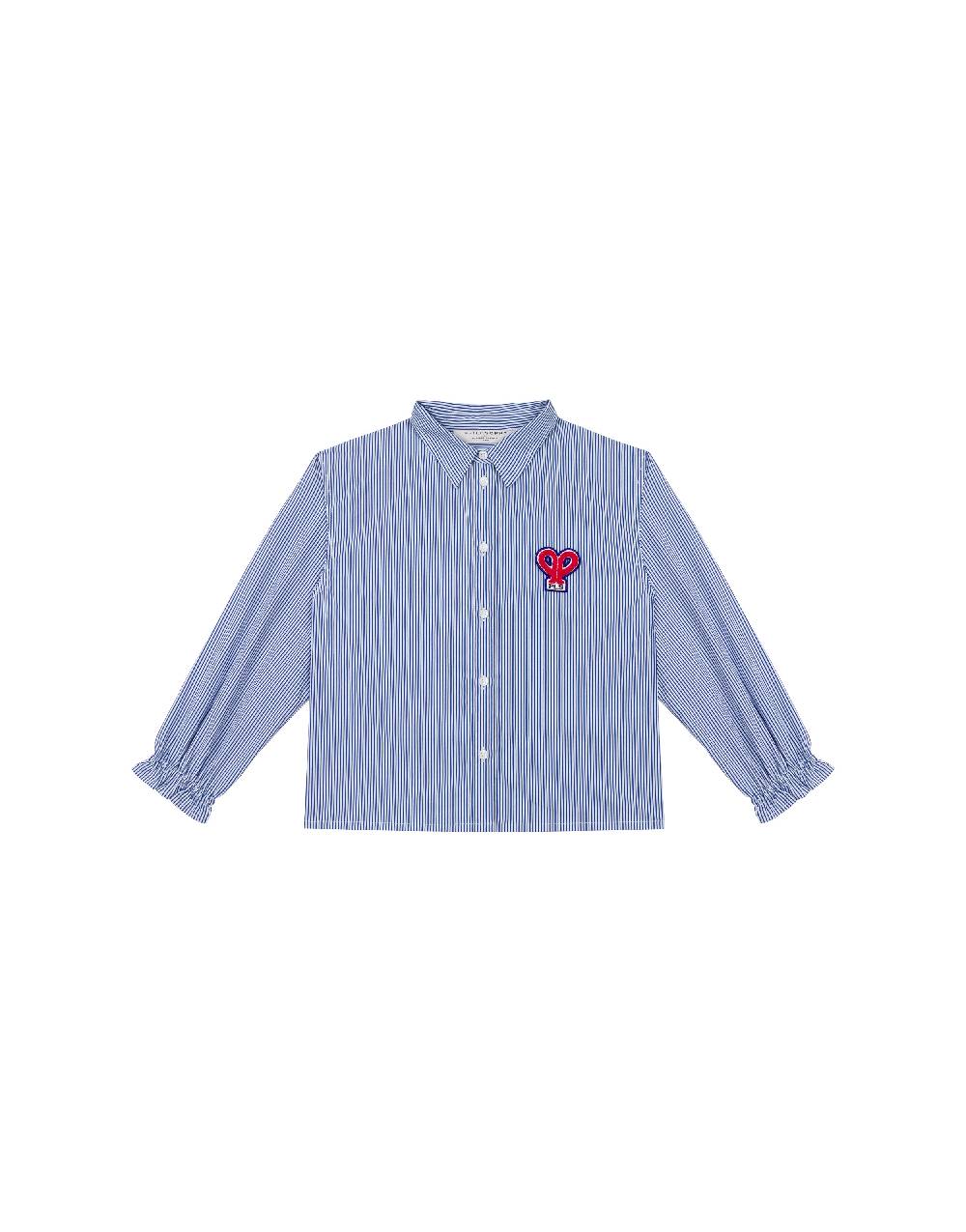 Philosophy Di Lorenzo Serafini Kids camicia in popeline rigato con patch 'doppia P' Offerta