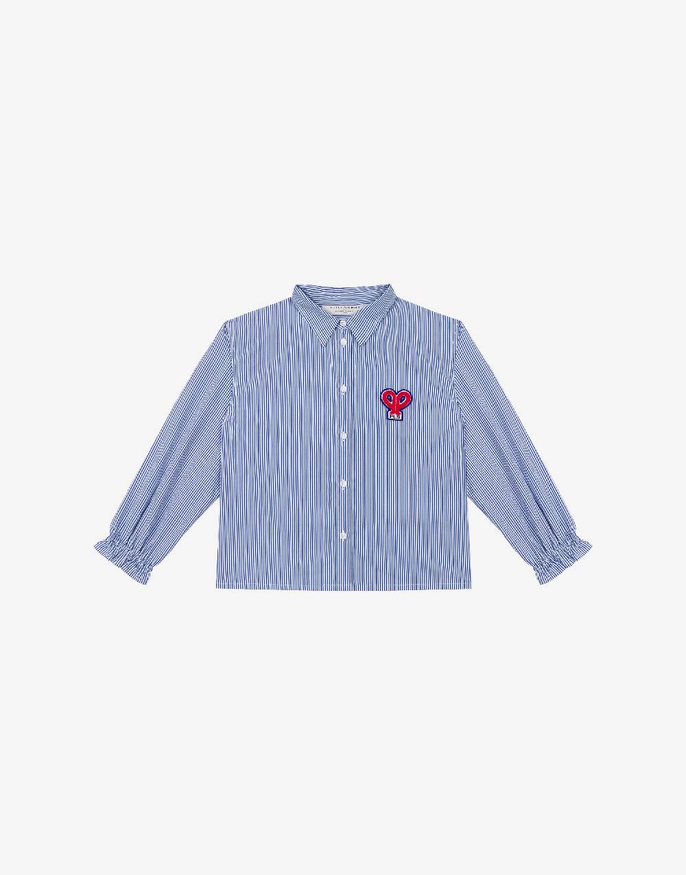 Philosophy Di Lorenzo Serafini Kids camicia in popeline rigato con patch 'doppia P' Offerta