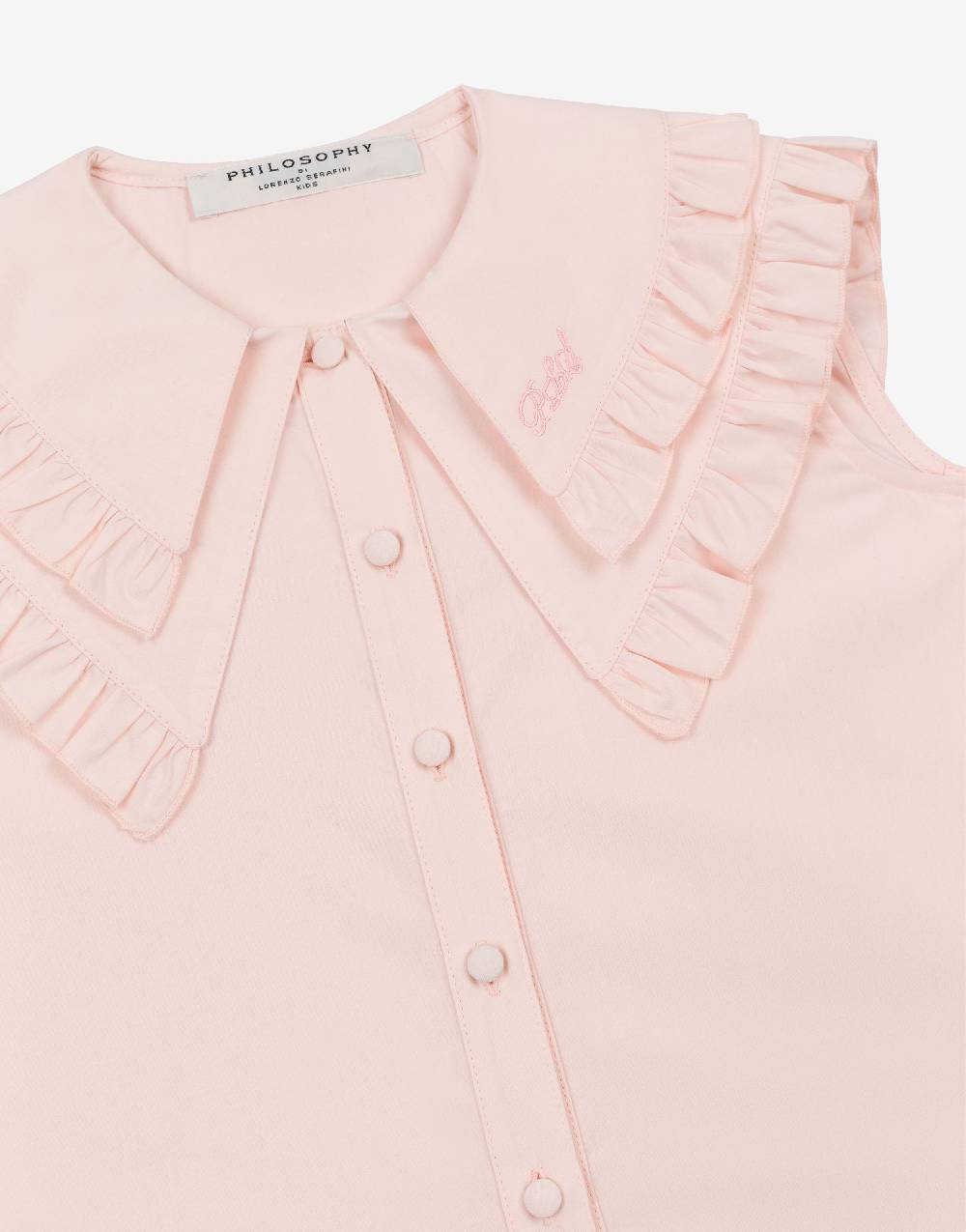Philosophy Di Lorenzo Serafini Kids top in popeline con maxi colletto Outlet