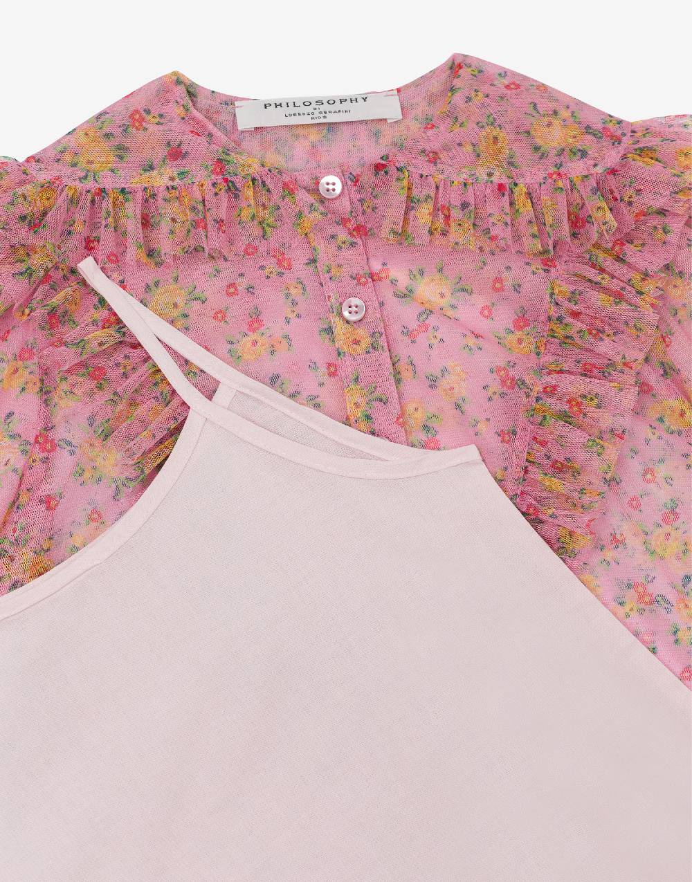 Philosophy Di Lorenzo Serafini Kids camicia in tulle con stampa fiori In Vendita