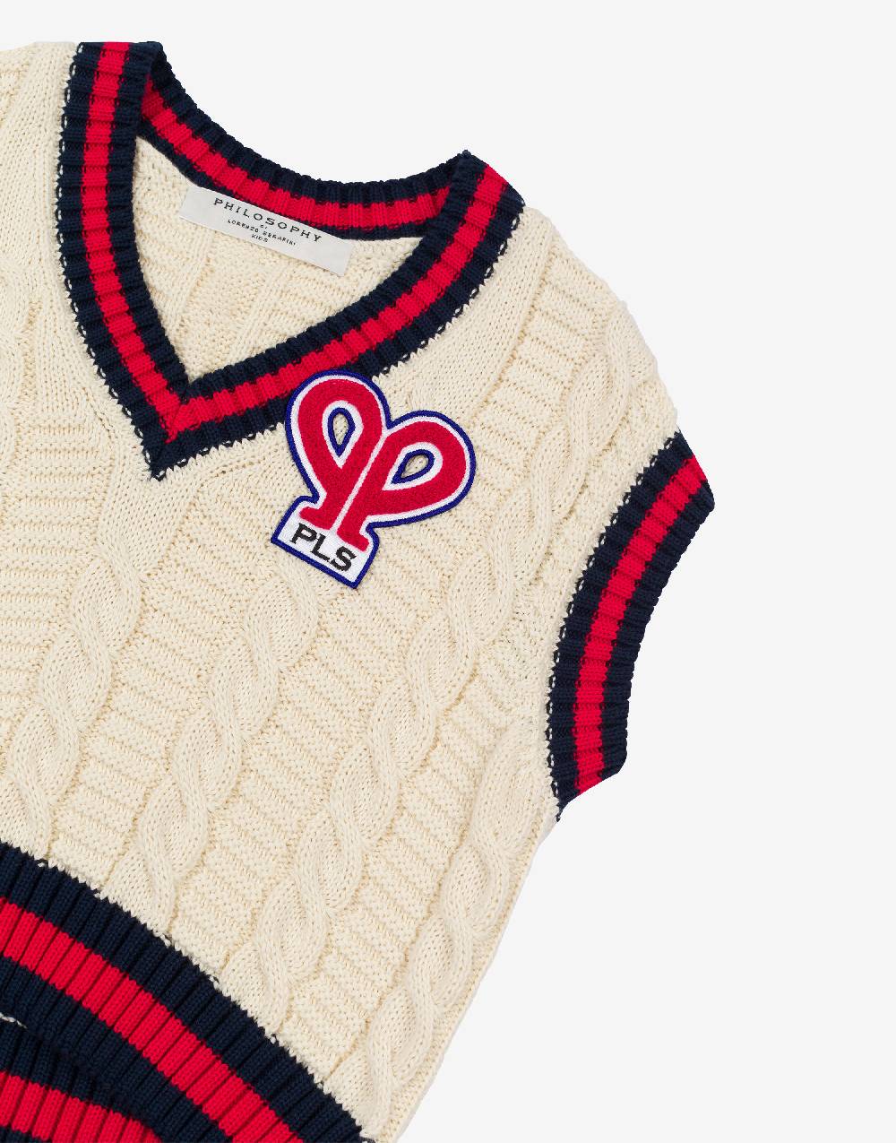 Philosophy Di Lorenzo Serafini Kids gilet in maglia con patch 'doppia P' Vendite Flash