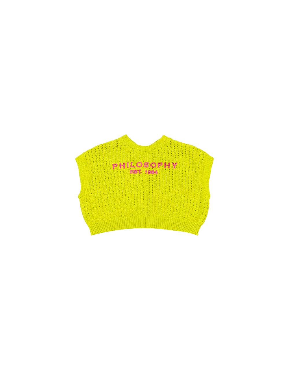 Philosophy Di Lorenzo Serafini Kids gilet in maglia con ricamo logo Negozio