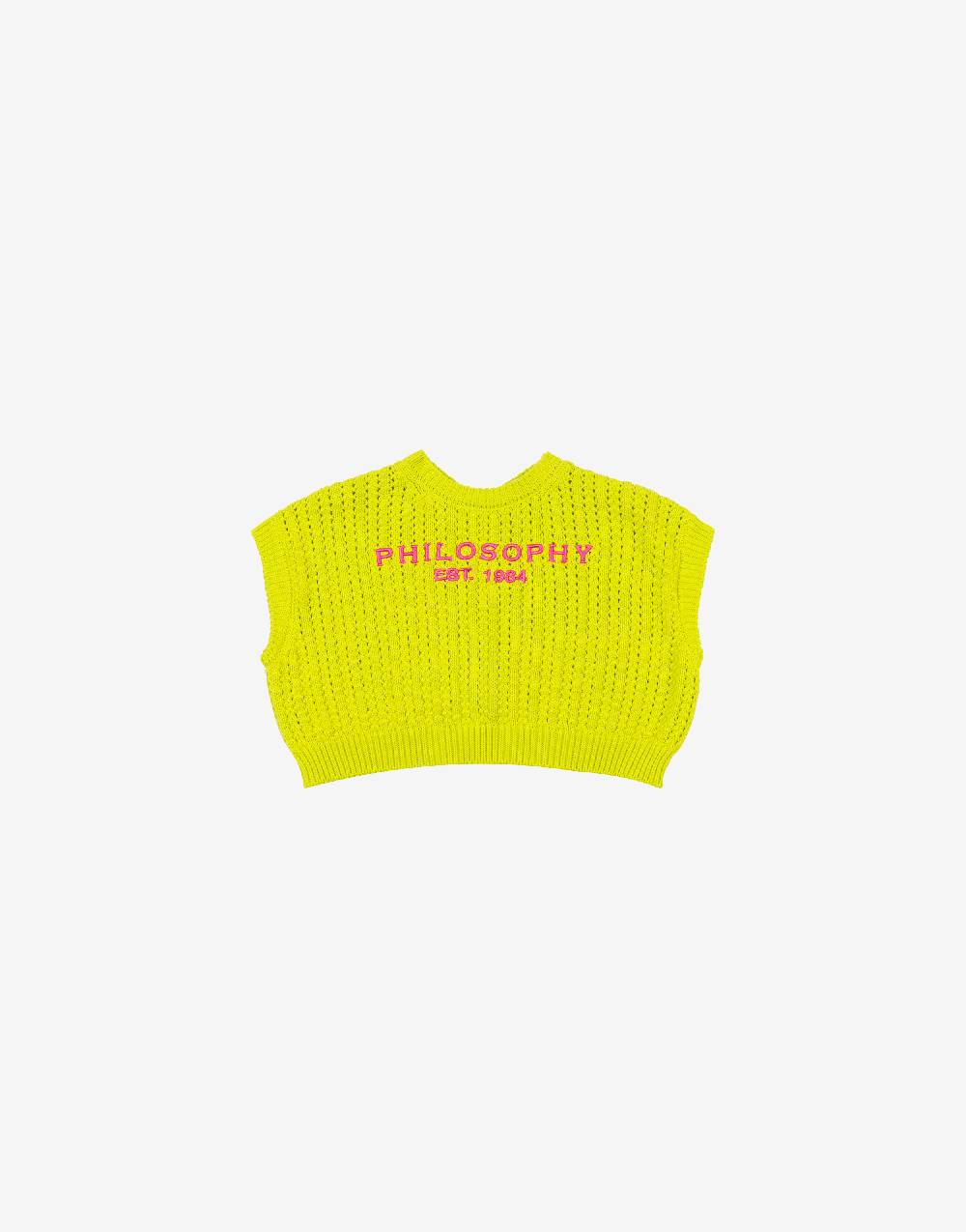 Philosophy Di Lorenzo Serafini Kids gilet in maglia con ricamo logo Negozio