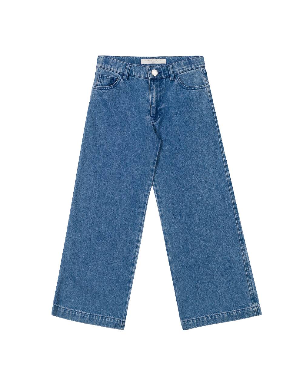 Philosophy Di Lorenzo Serafini Kids pantalone in denim con patch 'doppia P' Nuova