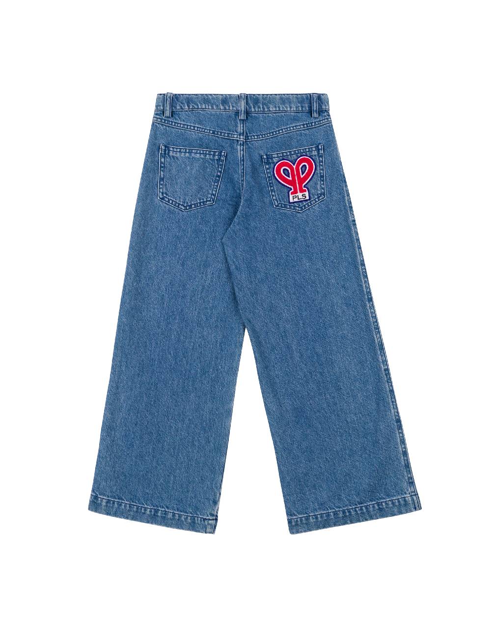 Philosophy Di Lorenzo Serafini Kids pantalone in denim con patch 'doppia P' Nuova