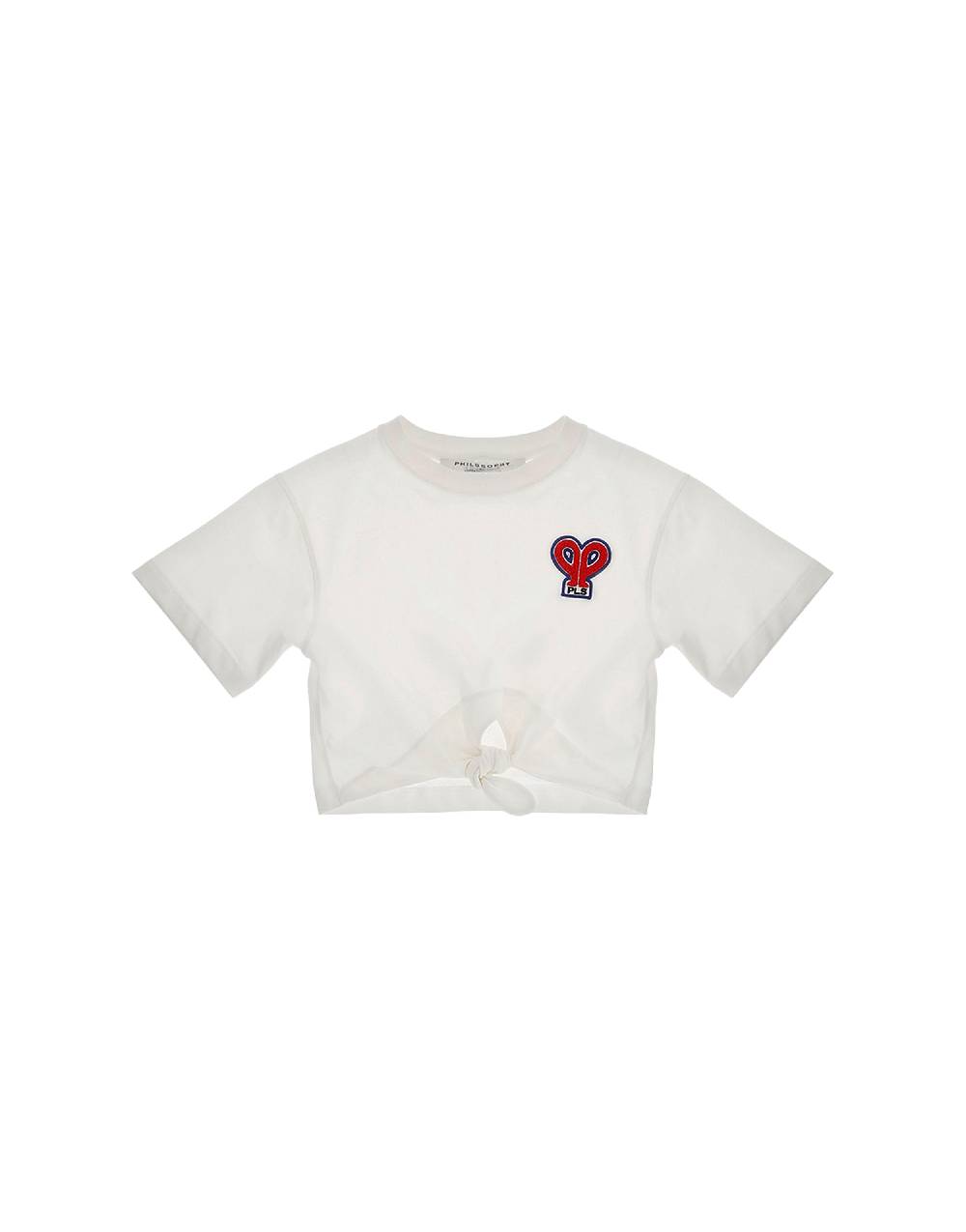 Philosophy Di Lorenzo Serafini Kids t-shirt crop con patch 'doppia P' Moda