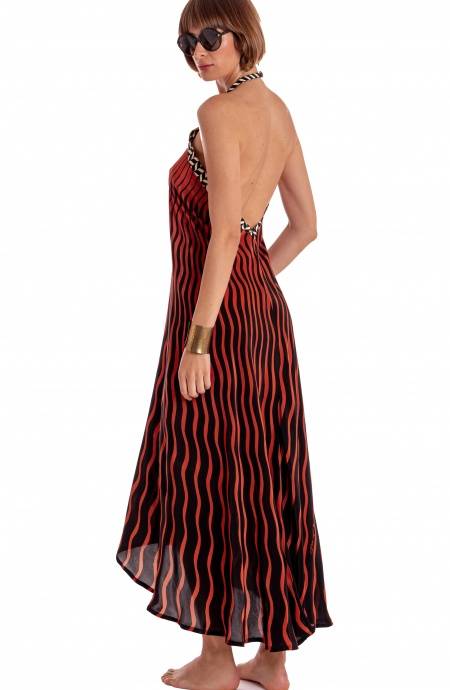 Pin Up Stars ABITO LUNGO ALLACCIATURA COLLO STAMPA TIGER SUN Officina
