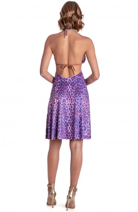Pin Up Stars ABITO CUT-OUT DAINETTO STAMPA GIRAFFA Black Friday Prezzi