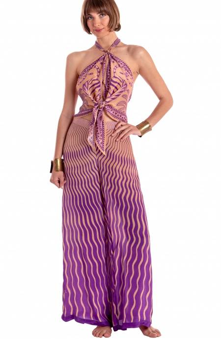 Pin Up Stars PANTALONE PALAZZO STAMPA TIGER SUN 50% di sconto per tempo limitato