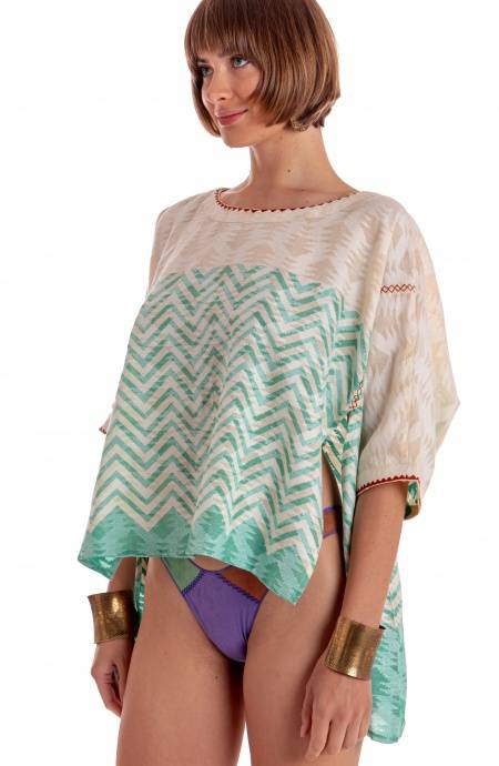 Pin Up Stars BLUSA CON CINTURA STAMPA BEAUTIFUL TREE Promozione