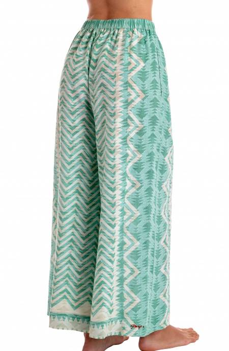 Pin Up Stars PANTALONE PALAZZO STAMPA BEAUTIFUL TREE Spedizione Gratuita