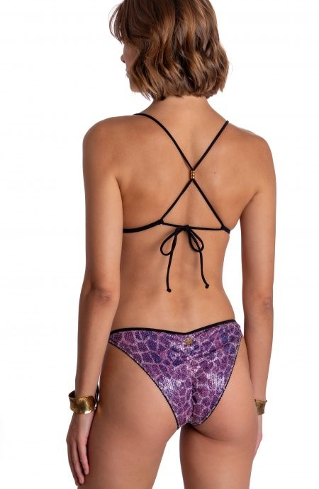 Pin Up Stars BIKINI TRIANGOLO IMBOTTITO PAILLETTES STAMPA GIRAFFA Nuova